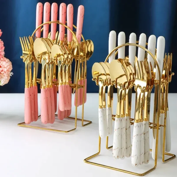 K02-24pcs set Wholesale gold cutlery