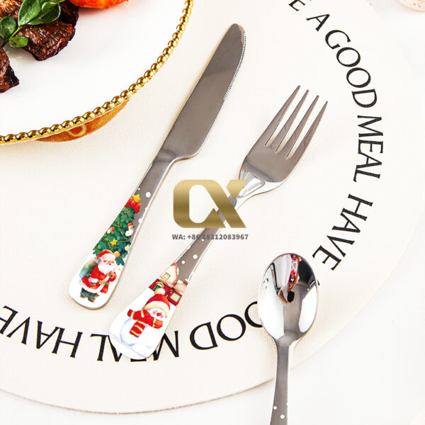 strust f24 kids happy christmas metal cutlery sets made of stainless steel 18/10