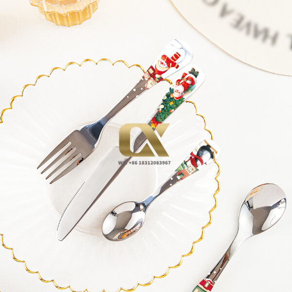 strust f24 kids happy christmas metal cutlery sets made of stainless steel 18/10