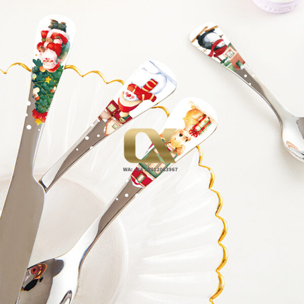 strust f24 kids happy christmas metal cutlery sets made of stainless steel 18/10