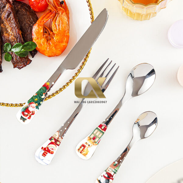 strust f24 kids happy christmas metal cutlery sets made of stainless steel 18/10